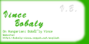 vince bobaly business card